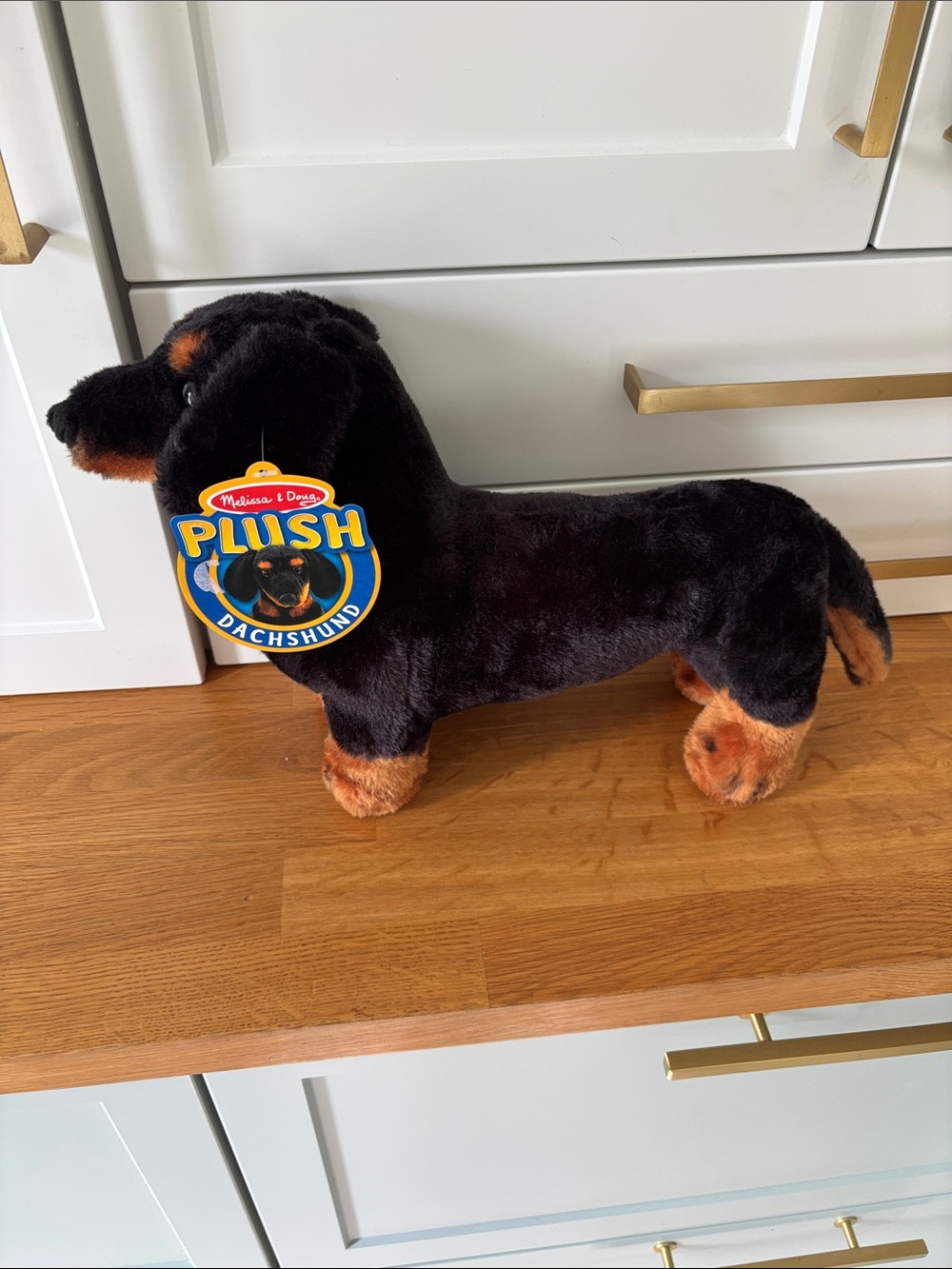 Melissa & Doug Plush Dachshund Toy - Black and Brown